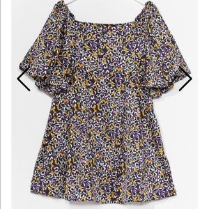 NWT Nasty Gal Printed Puff Sleeve Mini Dress